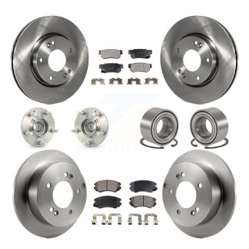 Front Rear Hub Bearing Brake Rotor And Pad Kit (10Pc) For Hyundai Tucson Kia Sportage FWD KBB-106215