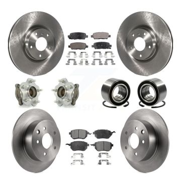 Front Rear Wheel Hub Bearing Disc Brake Rotor And Pad Kit (10Pc) For Nissan Altima Maxima KBB-106231