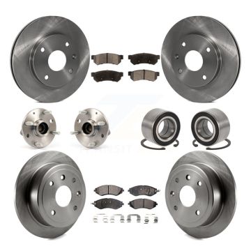 Front Rear Hub Bearing Brake Rotor Pad Kit (10Pc) For Chevrolet Optra Suzuki Reno Non-ABS KBB-106244