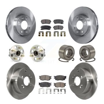 Front Rear Hub Bearing Disc Brake Rotor & Pads Kit (10Pc) For Hyundai Accent Kia Rio5 Rio KBB-106248