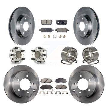 Front Rear Hub Bearings Assembly Disc Brake Rotors And Pads Kit (10Pc) For Dodge Caliber KBB-106256