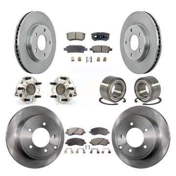 Front Rear Hub Bearings Assembly Disc Brake Rotors And Pads Kit (10Pc) For Dodge Caliber KBB-106257