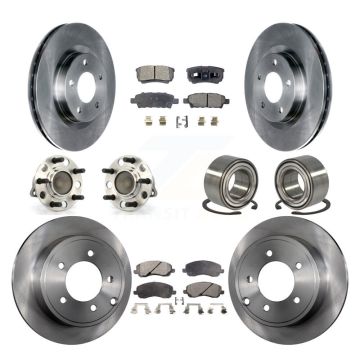 Front Rear Hub Bearing Brake Rotor Pads Kit (10Pc) For Jeep Patriot Compass Dodge Caliber KBB-106258