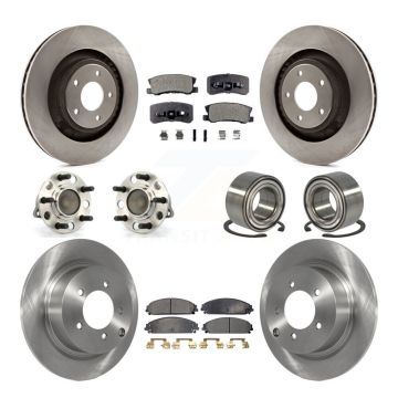 Front Rear Hub Bearings Assembly Disc Brake Rotors And Pads Kit (10Pc) For Dodge Caliber KBB-106260