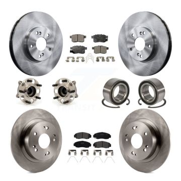 Front Rear Hub Bearings Disc Brake Rotors And Pads Kit (10Pc) For Honda Accord Acura TSX KBB-106288