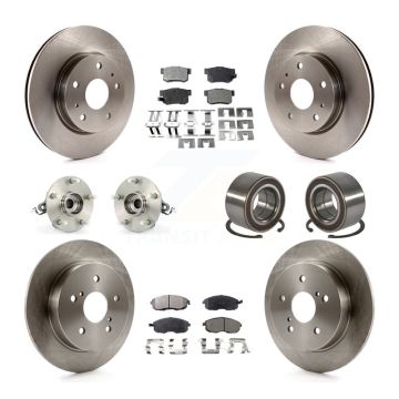 Front Rear Hub Bearing Disc Brake Rotors And Pads Kit (10Pc) For 2007-2013 Suzuki SX4 AWD KBB-106304