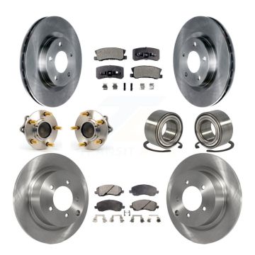 Front Rear Hub Bearing Brake Rotor & Pad Kit (10Pc) For Mitsubishi Lancer Outlander Sport KBB-106307