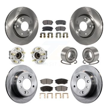 Front Rear Hub Bearing Brake Rotor And Pad Kit (10Pc) For Hyundai Tucson Kia Sportage FWD KBB-106346