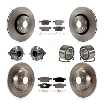 Front Rear Hub Bearing Disc Brake Rotor And Semi-Metallic Pads Kit (10Pc) For Lincoln MKC KBB-106398