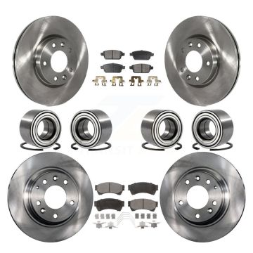 Front Rear Bearing Brake Rotor & Pad Kit (10Pc) For Ford Fusion Lincoln MKZ Mercury Milan KBB-106440