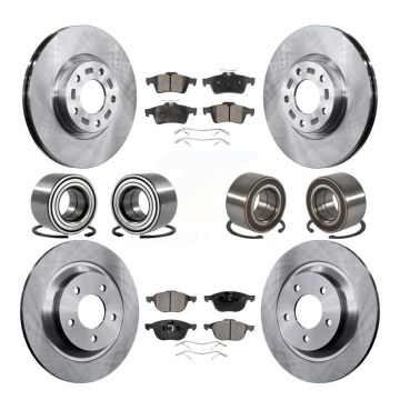Front Rear Wheel Bearings Disc Brake Rotors And Semi-Metallic Pads Kit (10Pc) For Mazda 5 KBB-106441