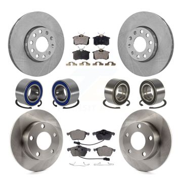 Front Rear Wheel Bearings Disc Brake Rotors And Pads Kit (10Pc) For Volkswagen Passat KBB-106456