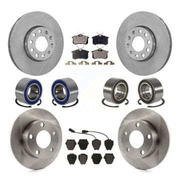 Front Rear Bearing Brake Rotor & Pads Kit (10Pc) For 2002 Volkswagen Passat AWD with 2.8L KBB-106457