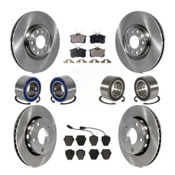 Front Rear Wheel Bearings Disc Brake Rotors And Pads Kit (10Pc) For 2000-2001 Audi S4 KBB-106458