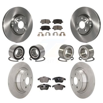 Front Rear Bearing Disc Brake Rotor Pads Kit (10Pc) For 2012-2015 Land Rover Range Evoque KBB-106467