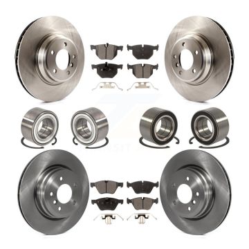 Front Rear Bearing Disc Brake Rotors And Semi-Metallic Pads Kit (10Pc) For 2007 BMW 335xi KBB-106489