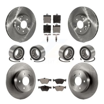 Front Rear Bearing Brake Rotor Pad Kit (10Pc) For 98-02 Mercedes-Benz E320 Sedan with AWD KBB-106499