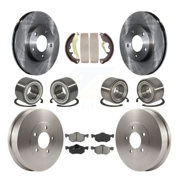 Front Rear Bearing Brake Rotor & Pad Shoe Kit (10Pc) For 2007 Ford Escape Mercury Mariner KBB-106508