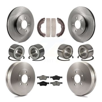 Front Rear Wheel Bearing Disc Brake Rotor And Pads Shoe Kit (10Pc) For 2008 Mazda Tribute KBB-106510