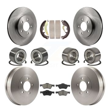 Front Rear Bearing Disc Brake Rotor & Pad Shoe Kit (10Pc) For Ford Escape Mercury Mariner KBB-106512