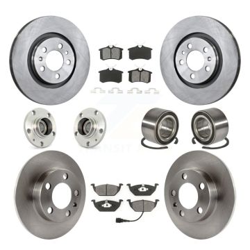 Front Rear Hub Bearing Assembly Disc Brake Rotor And Pad Kit (10Pc) For Volkswagen Beetle KBB-106514