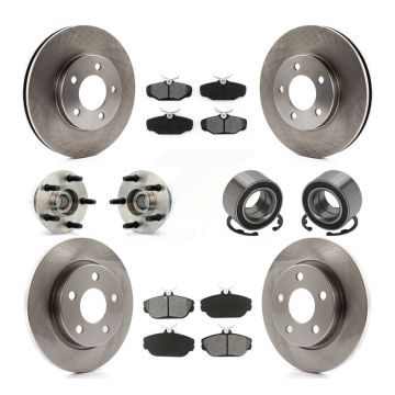 Front Rear Hub Bearing Brake Rotor & Pad Kit (10Pc) For Ford Taurus Mercury Sable Lincoln KBB-106527