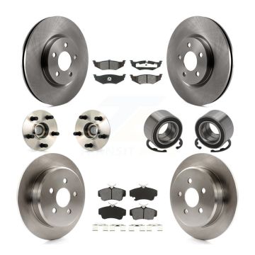 Front Rear Wheel Hub Bearing Disc Brake Rotor And Pads Kit (10Pc) For Chrysler PT Cruiser KBB-106532