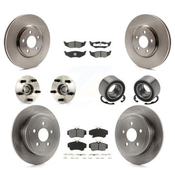 Front Rear Hub Bearing Brake Rotor & Pads Kit (10Pc) For Chrysler PT Cruiser Turbocharged KBB-106533