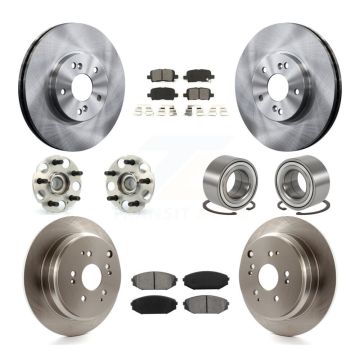 Front Rear Hub Bearings Disc Brake Rotors And Pads Kit (10Pc) For 2002-2004 Honda Odyssey KBB-106546