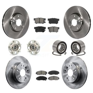 Front Rear Hub Bearing Brake Rotor And Pad Kit (10Pc) For Acura TL Automatic transmission KBB-106562