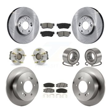 Front Rear Hub Bearings Assembly Disc Brake Rotors And Pads Kit (10Pc) For Hyundai XG350 KBB-106564