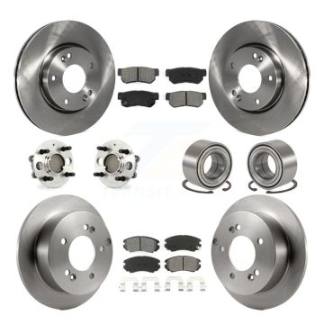 Front Rear Hub Bearing Brake Rotor & Pad Kit (10Pc) For 2005 Hyundai Sonata From 03 01 05 KBB-106566