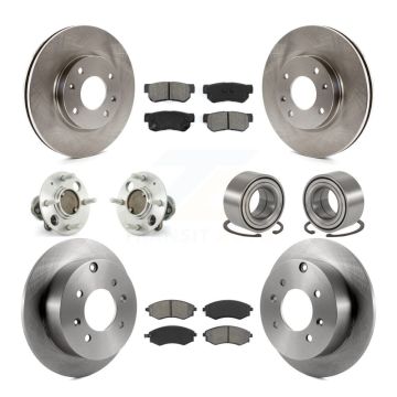 Front Rear Hub Bearing Brake Rotor Pads Kit (10Pc) For Hyundai Sonata Non-ABS To 09 03 KBB-106574