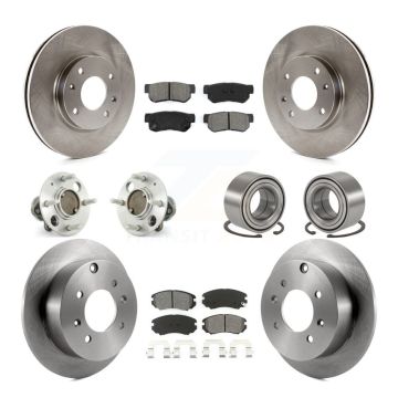 Front Rear Hub Bearing Brake Rotor Pads Kit (10Pc) For Hyundai Sonata Kia Optima Magentis KBB-106575