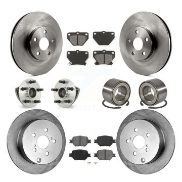 Front Rear Hub Bearings Assembly Disc Brake Rotors And Pads Kit (10Pc) For Toyota Celica KBB-106593