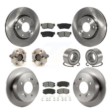 Front Rear Hub Bearing Brake Rotor Pads Kit (10Pc) For Hyundai Sonata Kia Optima Magentis KBB-106609