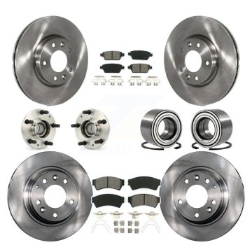 Front Rear Hub Bearing Brake Rotor And Pad Kit (10Pc) For Ford Fusion Mazda 6 Lincoln MKZ KBB-106615