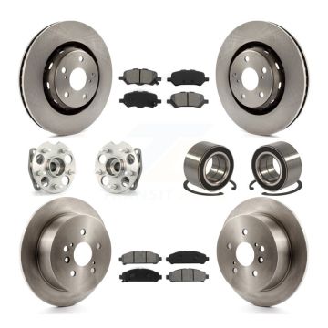 Front Rear Hub Bearing Disc Brake Rotor And Pad Kit (10Pc) For 2009-2016 Toyota Venza AWD KBB-106624