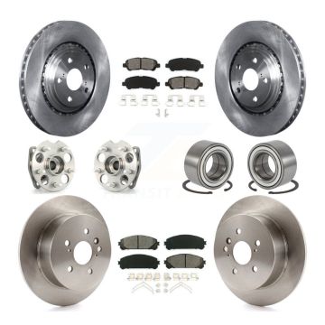 Front Rear Hub Bearing Brake Rotor And Pad Kit (10Pc) For 2008-2013 Toyota Highlander AWD KBB-106625