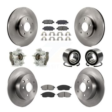 Front Rear Hub Bearings Assembly Disc Brake Rotors And Pads Kit (10Pc) For Nissan Altima KBB-106626