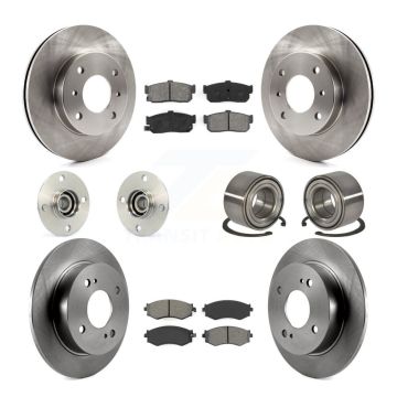 Front Rear Wheel Hub Bearing Disc Brake Rotors And Pads Kit (10Pc) For Nissan Sentra 1.8L KBB-106629