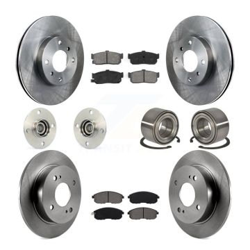 Front Rear Wheel Hub Bearing Disc Brake Rotors And Pads Kit (10Pc) For Nissan Sentra 2.0L KBB-106630