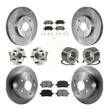 Front Rear Wheel Hub Bearing Disc Brake Rotor And Pads Kit (10Pc) For Toyota Camry Solara KBB-106634