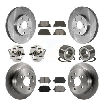 Front Rear Hub Bearing Disc Brake Rotors And Pads Kit (10Pc) For Toyota Camry Lexus ES300 KBB-106635