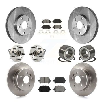 Front Rear Hub Bearings Disc Brake Rotors And Pads Kit (10Pc) For 2000-2004 Toyota Avalon KBB-106637