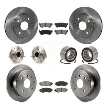 Front Rear Hub Bearing Brake Rotor Pad Kit (10Pc) For Chevrolet Optra Suzuki Forenza Reno KBB-106642
