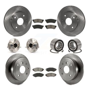 Front Rear Hub Bearing Brake Rotor Pad Kit (10Pc) For Chevrolet Optra Suzuki Reno Non-ABS KBB-106643