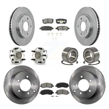 Front Rear Hub Bearings Assembly Disc Brake Rotors And Pads Kit (10Pc) For Dodge Caliber KBB-106658