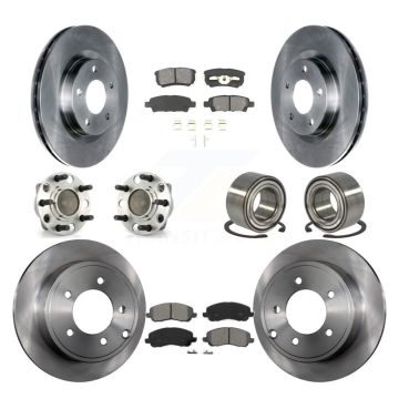 Front Rear Hub Bearings Assembly Disc Brake Rotors And Pads Kit (10Pc) For Dodge Caliber KBB-106659