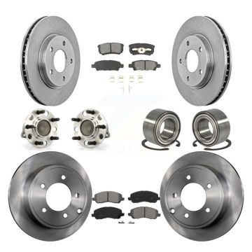 Front Rear Hub Bearings Assembly Disc Brake Rotors And Pads Kit (10Pc) For Dodge Caliber KBB-106660